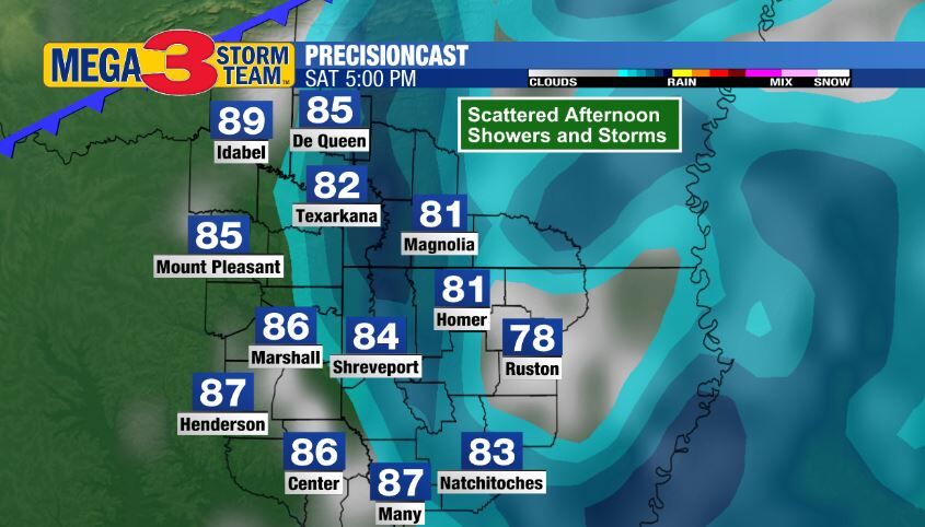 forecast for saturday afternoon